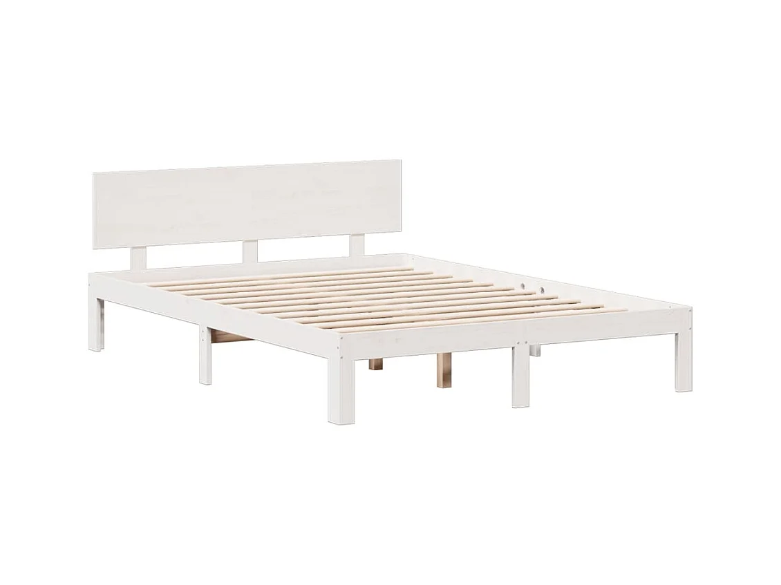 Wit boekenkastbed zonder matras 140x200 cm massief grenenhout