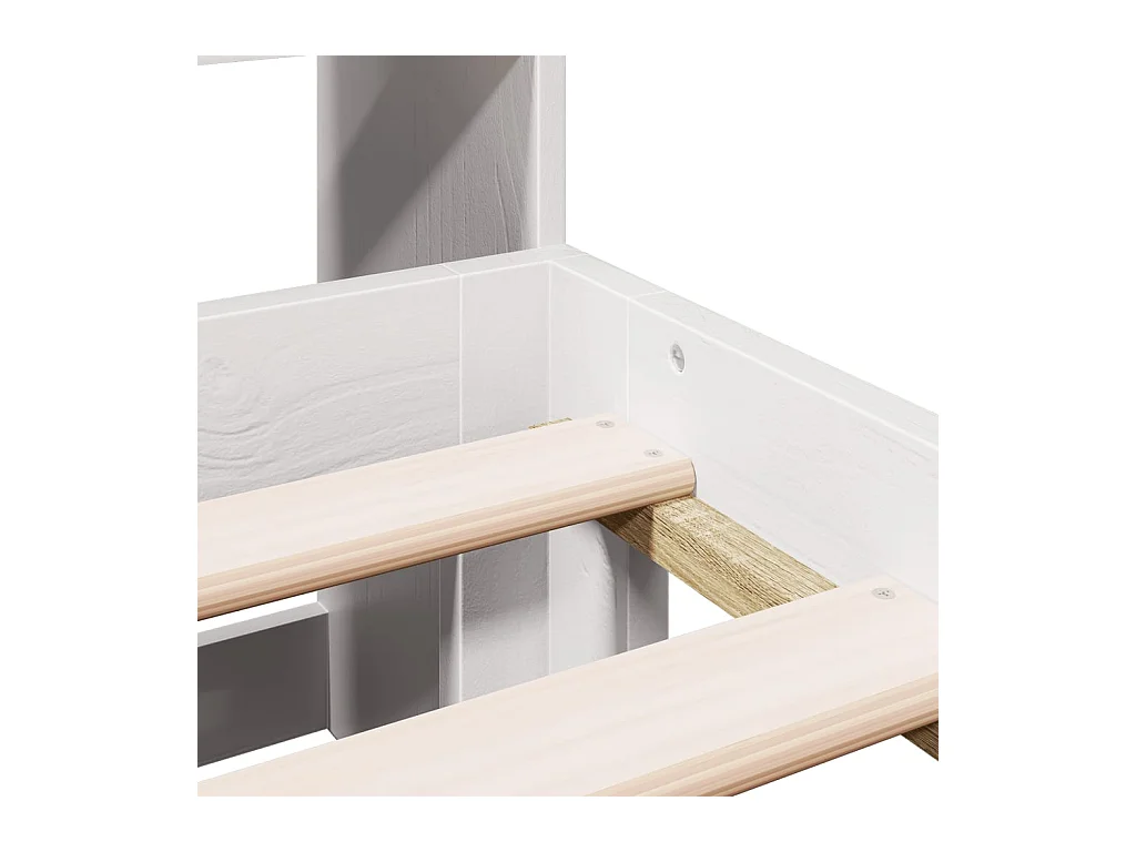 Wit boekenkastbed zonder matras 140x200 cm massief grenenhout