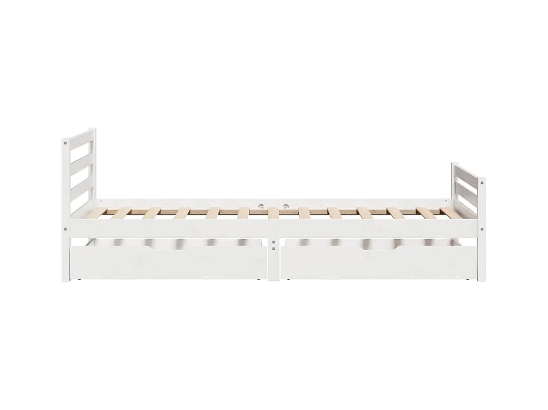 Estructura de cama sin colchón blanca 100x200 cm madera maciza de pino
