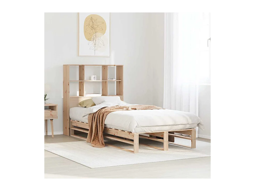 Letto a libreria senza materasso 90x190 cm in legno massello
