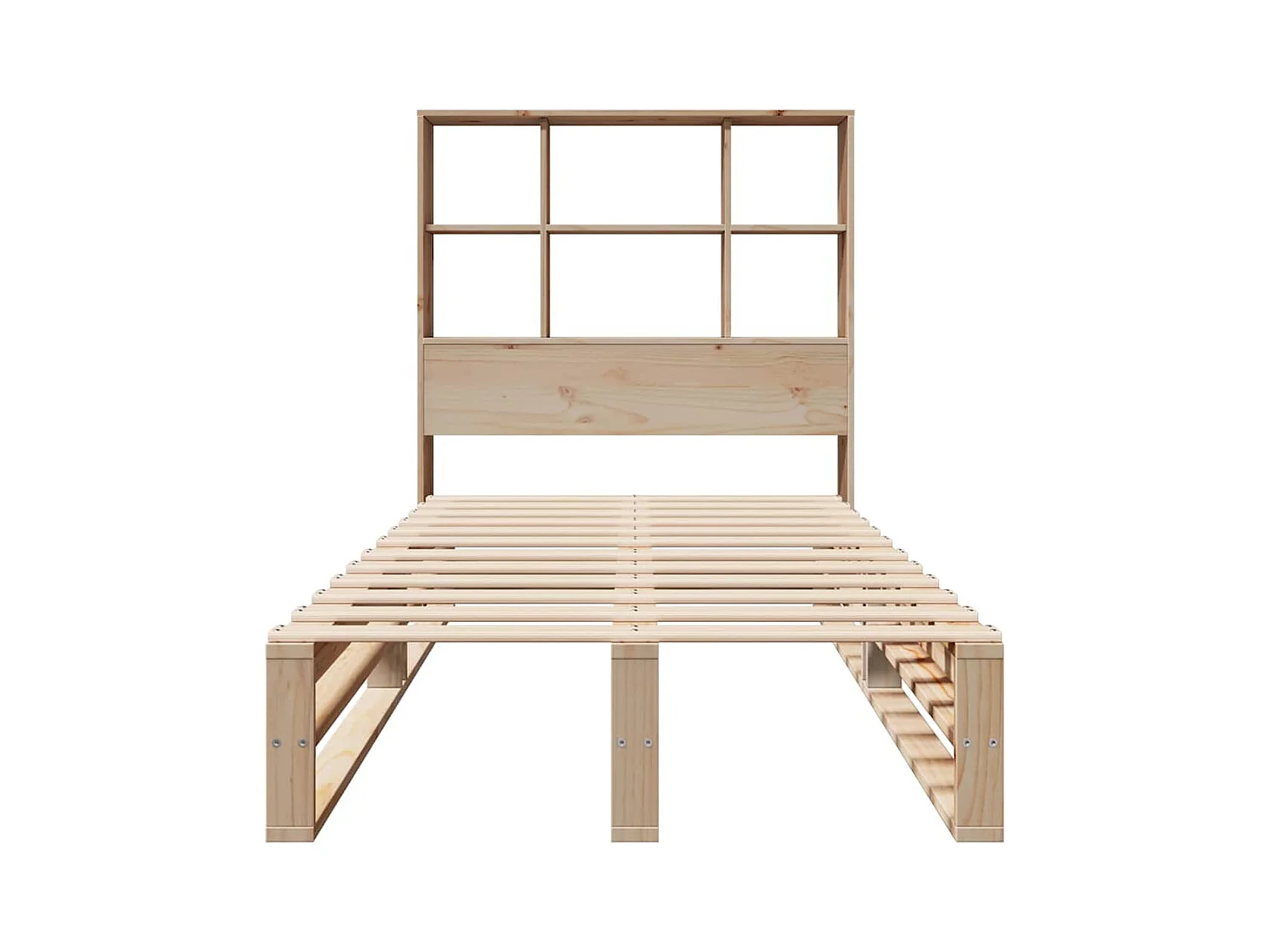 Letto a libreria senza materasso 90x190 cm in legno massello