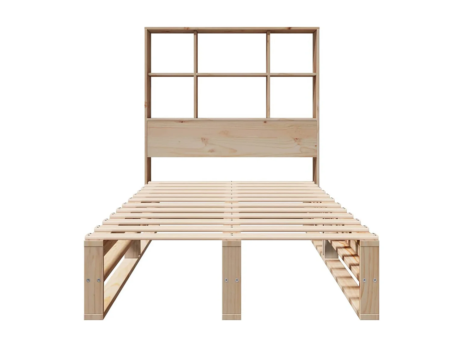 Lit bibliothèque sans matelas 90x190 cm bois massif