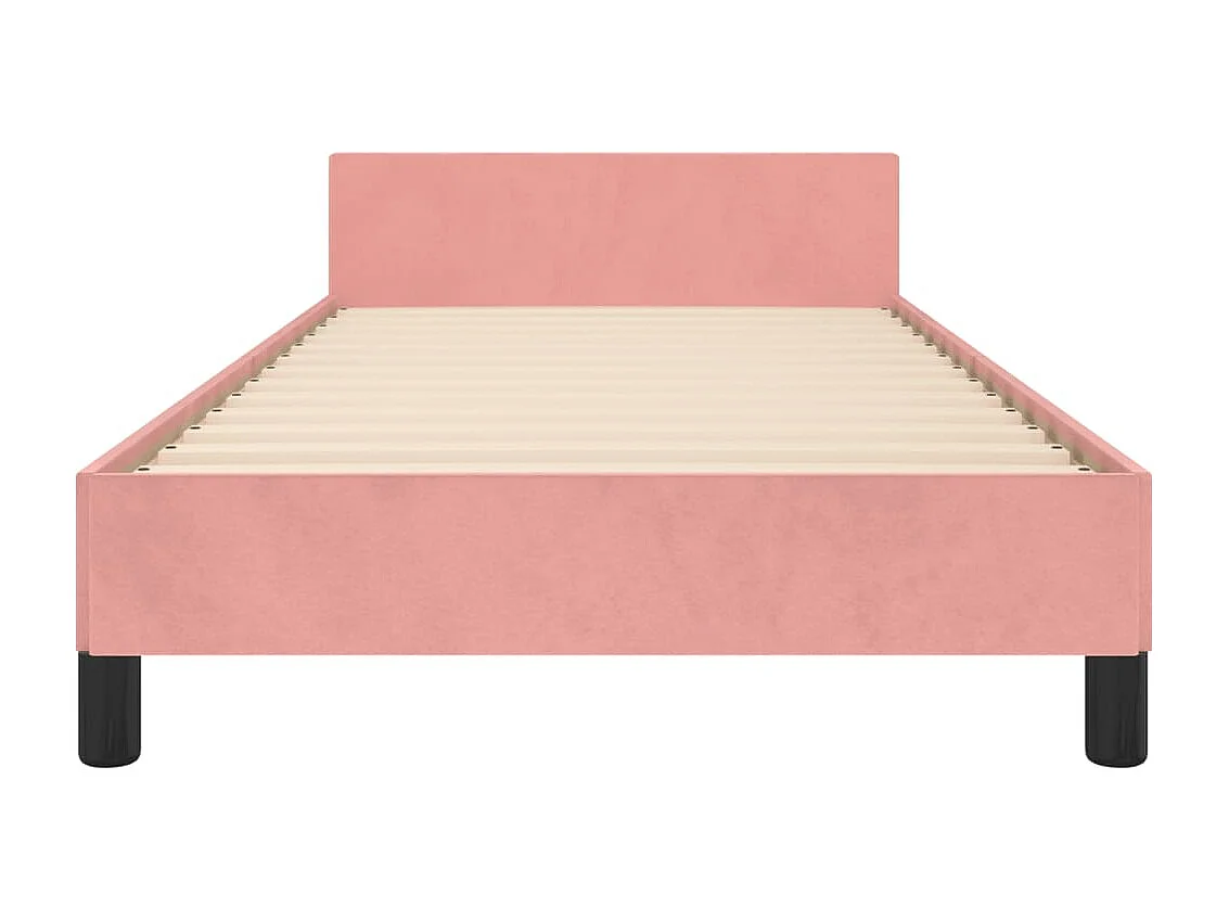 Cadre de lit sans matelas rose 100x200 cm velours