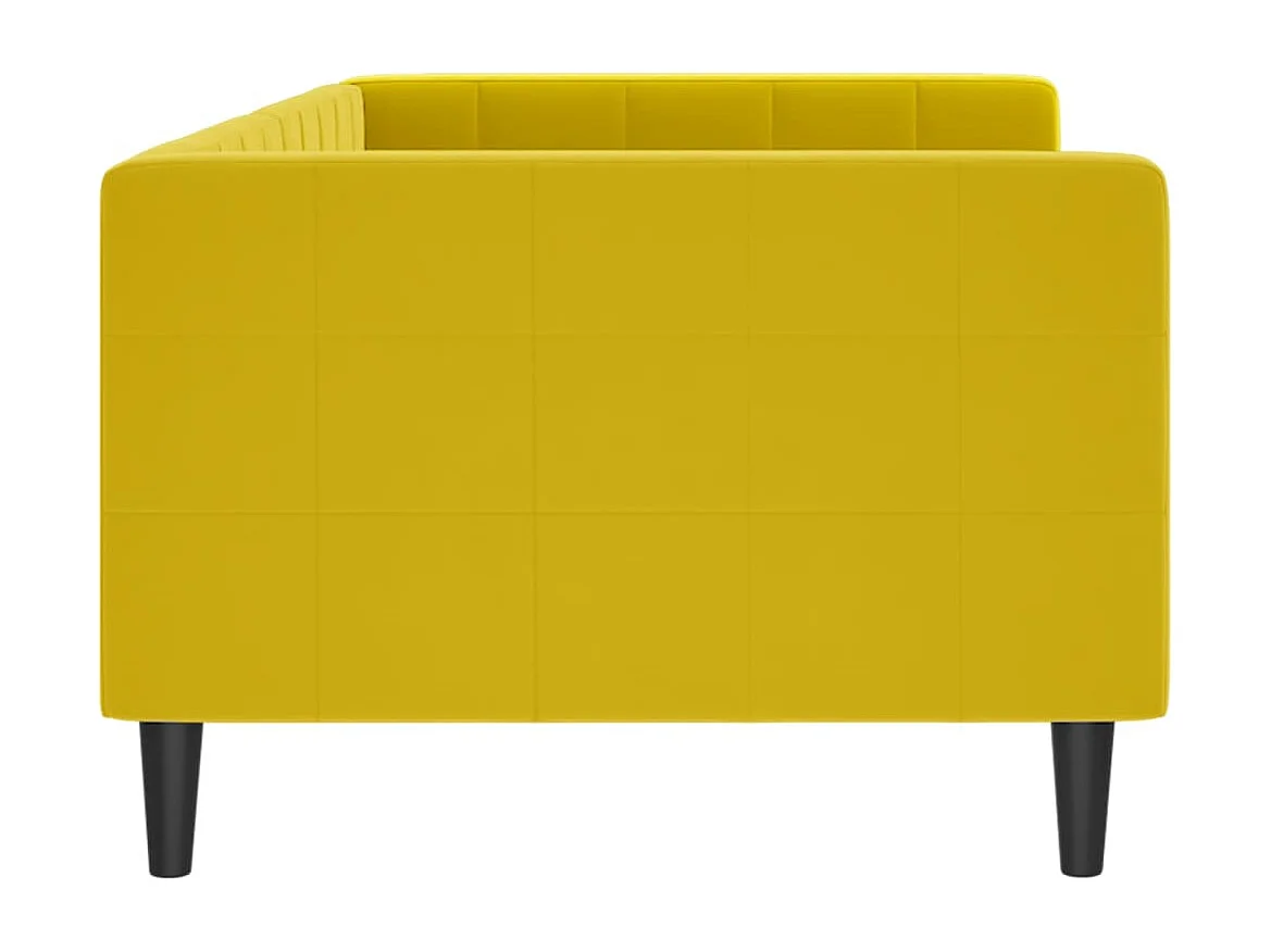 Lit de repos sans matelas jaune 90x200 cm velours