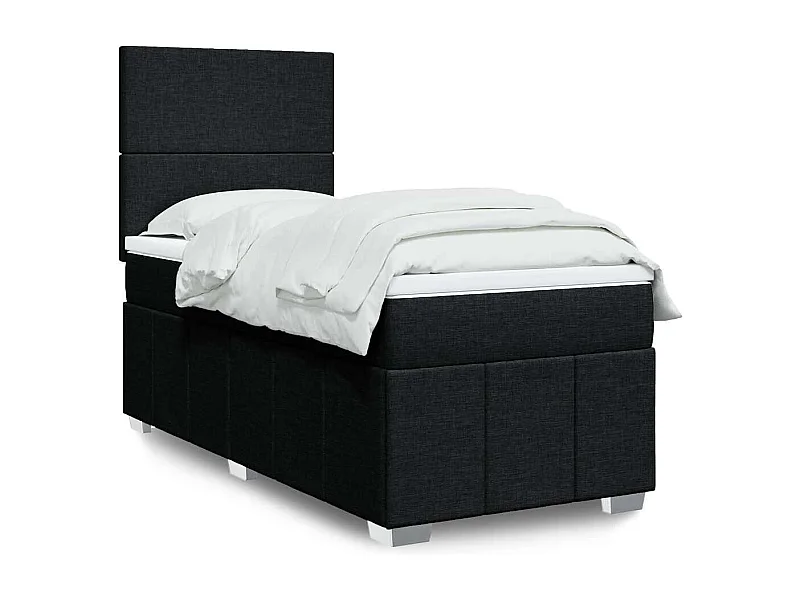 Rete a doghe e materasso Tessuto Nero 80x200 cm