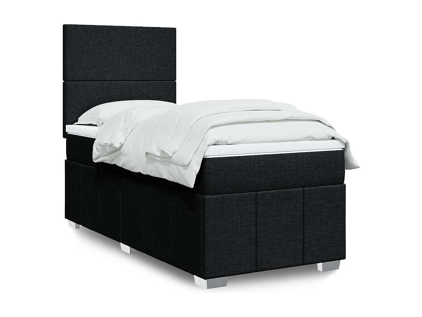 Rete a doghe e materasso Tessuto Nero 80x200 cm