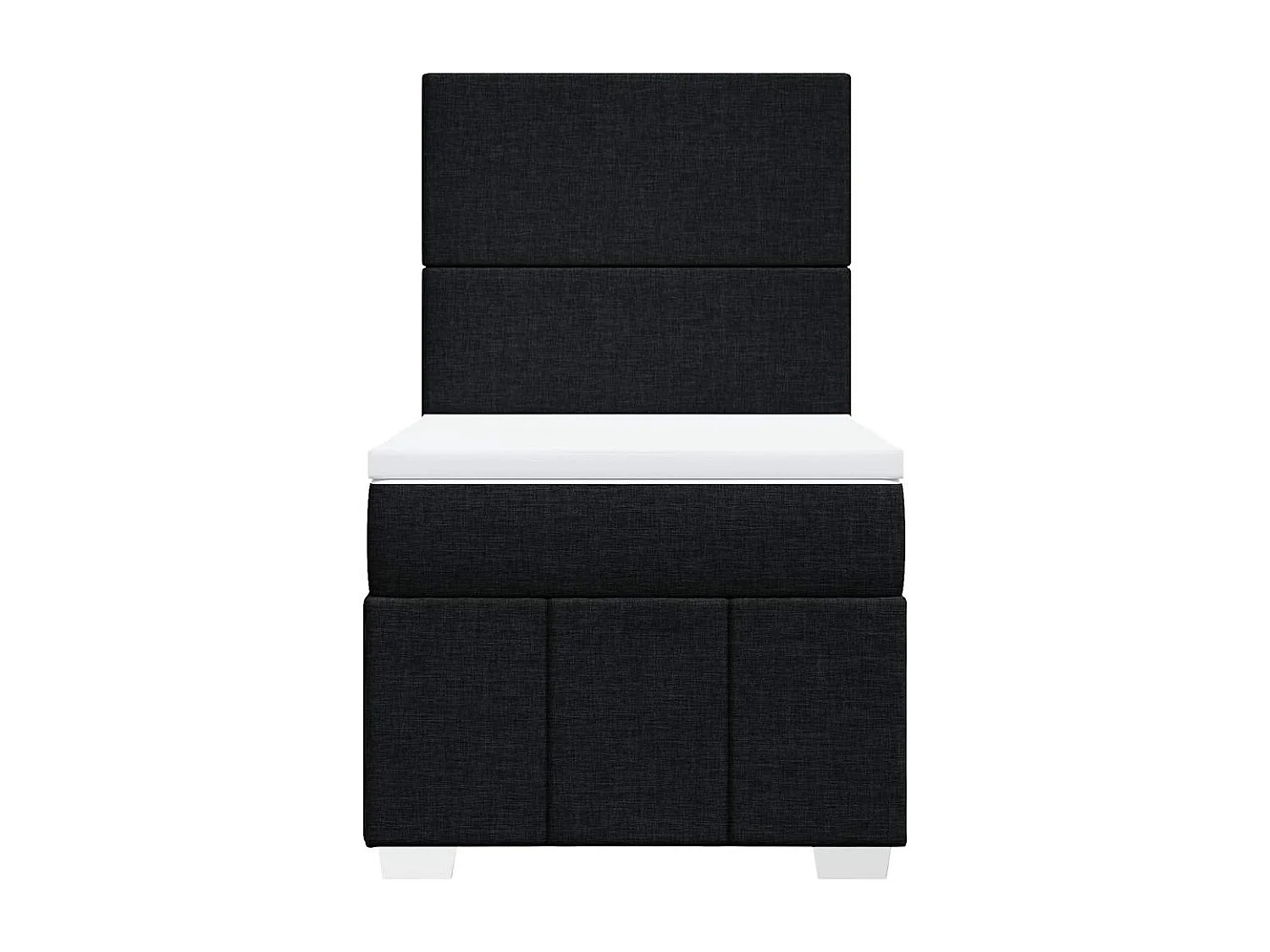 Rete a doghe e materasso Tessuto Nero 80x200 cm