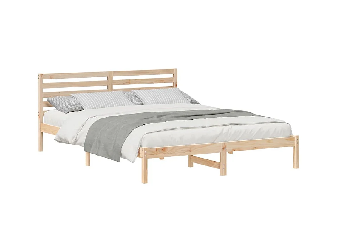 Cadre de lit Marron 160 x 220 cm Bois massif en pin