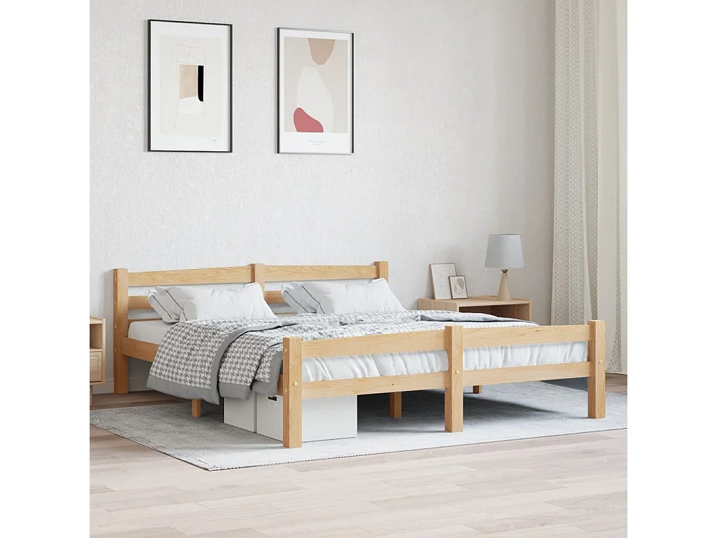 Cadre de lit sans matelas bois massif de pin 160x200 cm