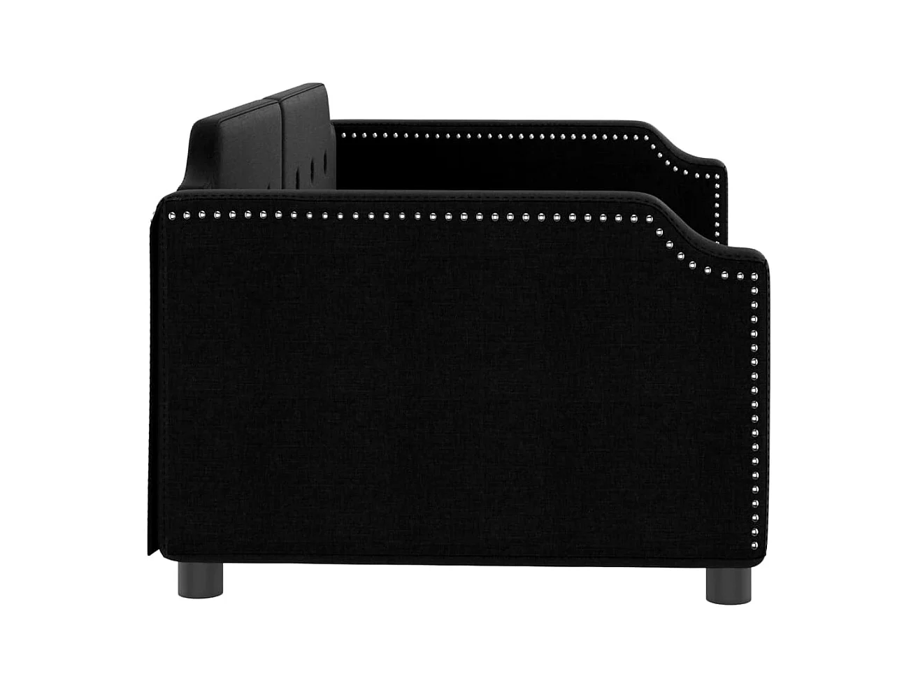 Lit de repos sans matelas noir 90x190 cm tissu