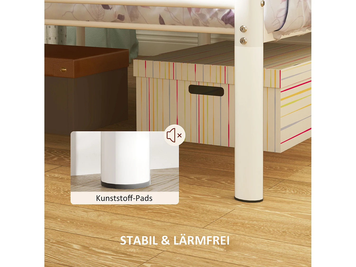 Struttura letto in metallo, supporto materasso 90x200 cm, design moderno, bianco (96x208x88 cm)