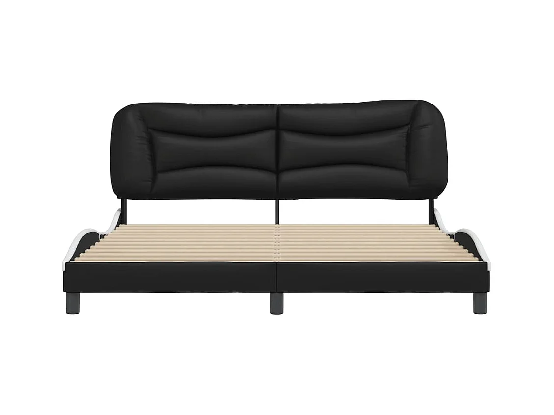 Struttura letto senza materasso nero e bianco 180x200 cm in similpelle