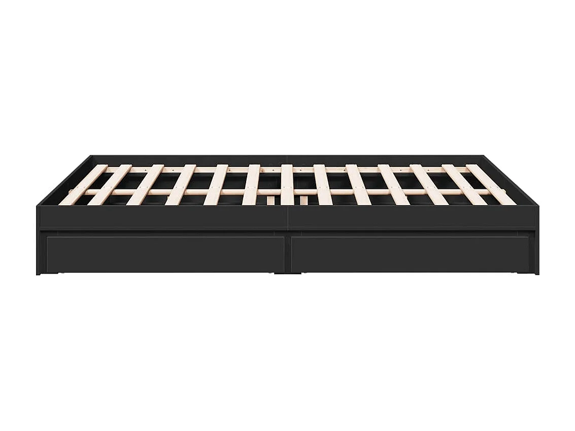 Estructura de cama con cajones sin colchón negra 150x200 cm