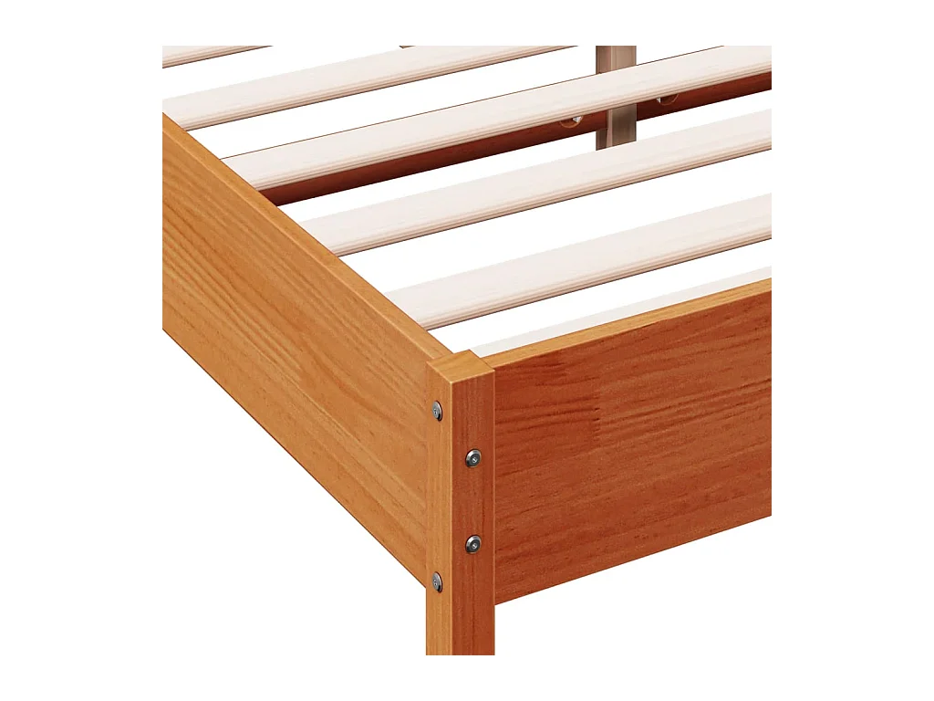 Bettgestell ohne Matratze, braun gewachst, 160x200cm, Kiefer massiv