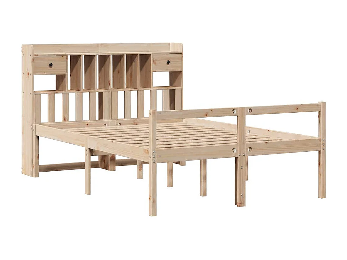 Cama biblioteca sin colchón 140x190 cm madera maciza de pino