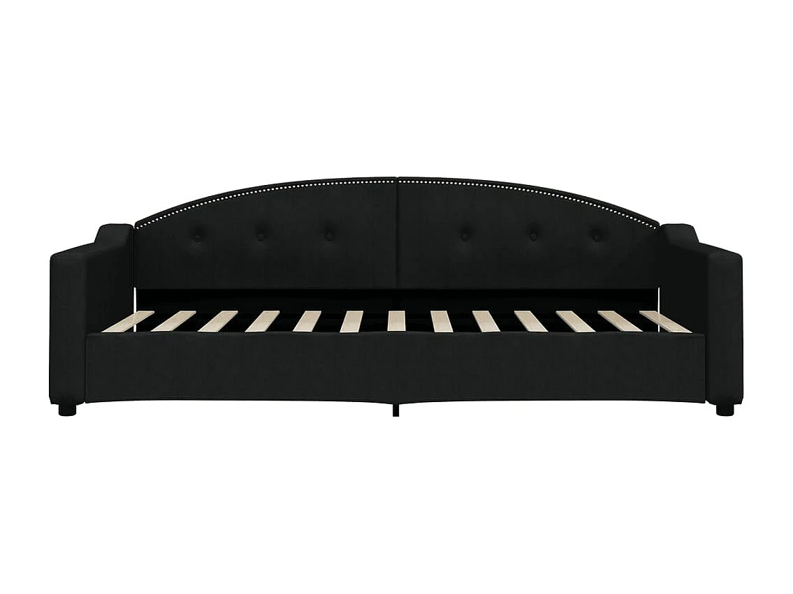 Lit de jour avec matelas noir 90x200 cm tissu