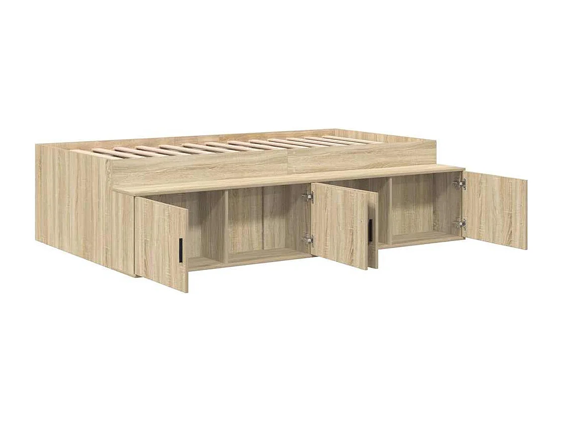 Struttura letto con contenitore in rovere Sonoma 90 x 200 cm