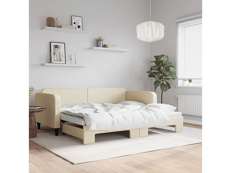 Dagbed met onderschuifbed zonder crème matras 90x200 cm