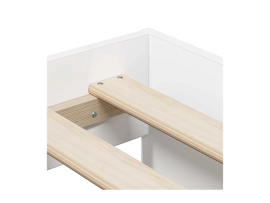 Cadre de lit avec rangement Blanc 244 x 127 x 53.5 cm