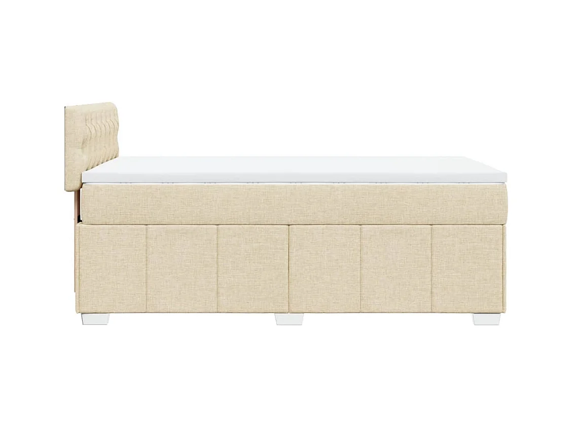 Sommier à lattes de lit avec matelas Crème 90x200 cm Tissu
