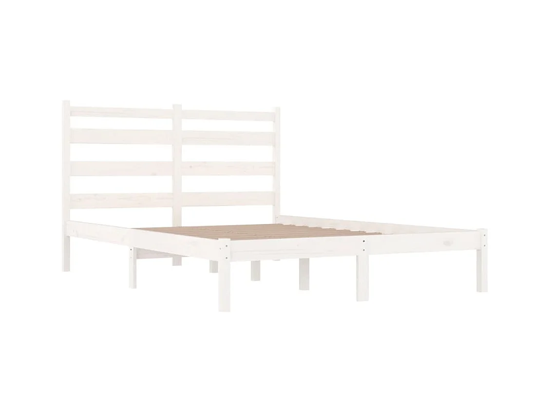 Cadre de lit sans matelas blanc bois massif 200x200 cm