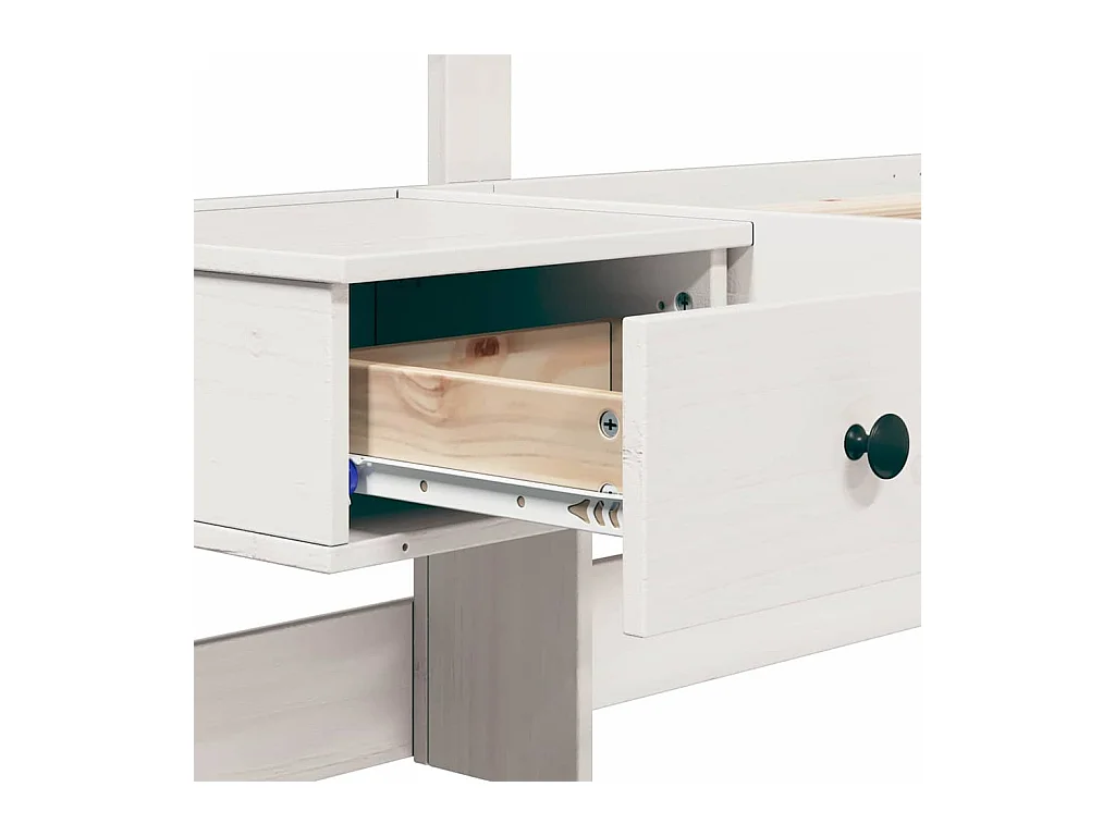 Wit bedframe 160 x 200 cm Massief grenen en massief grenen