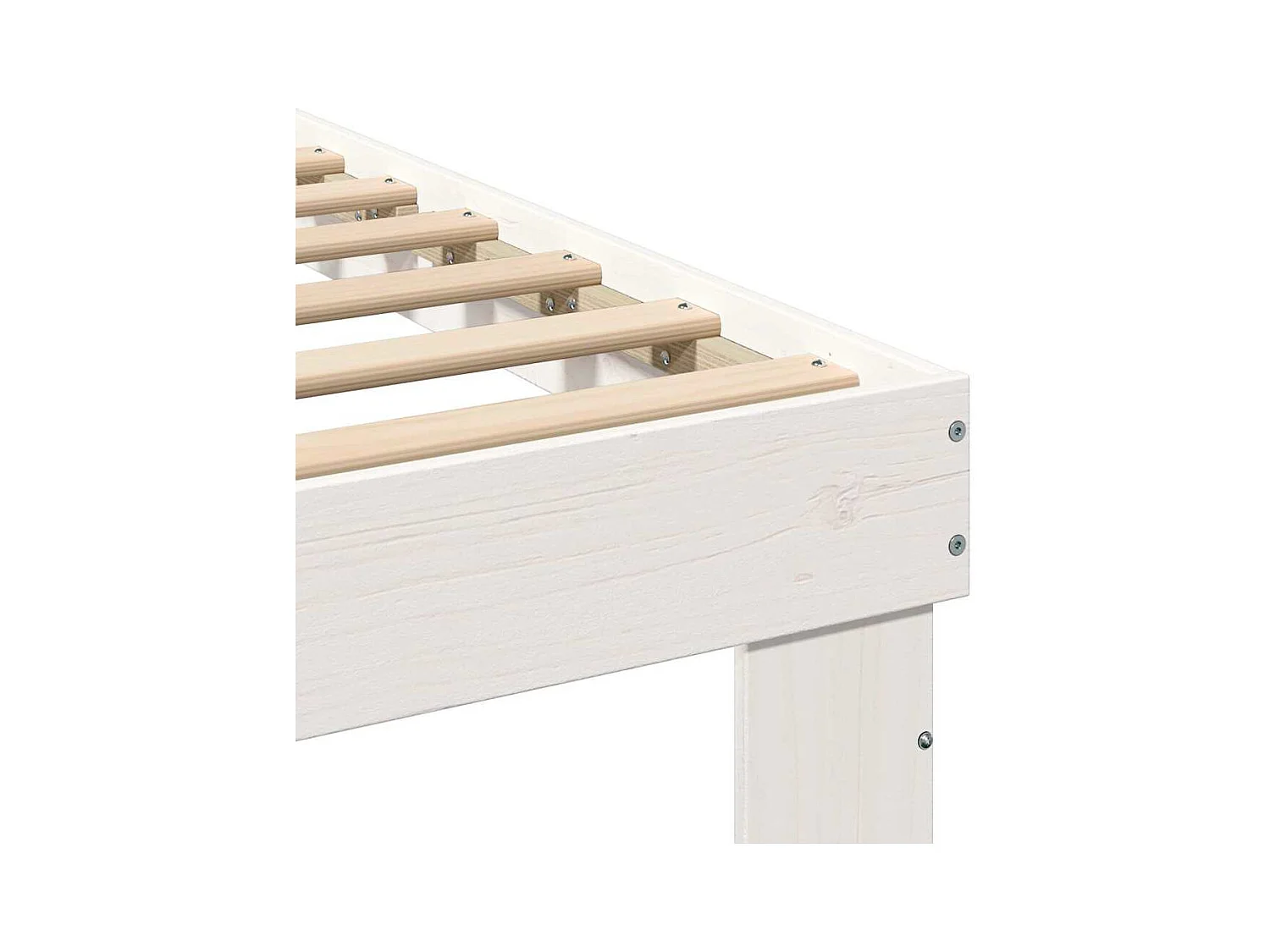 Wit bedframe 160 x 200 cm Massief grenen en massief grenen