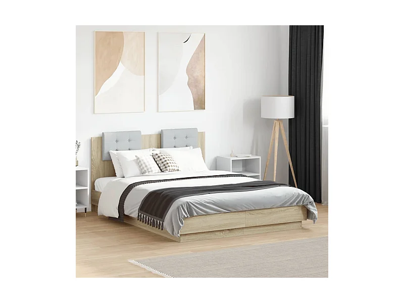 Bedframe zonder matras Sonoma eiken 135x190 cm