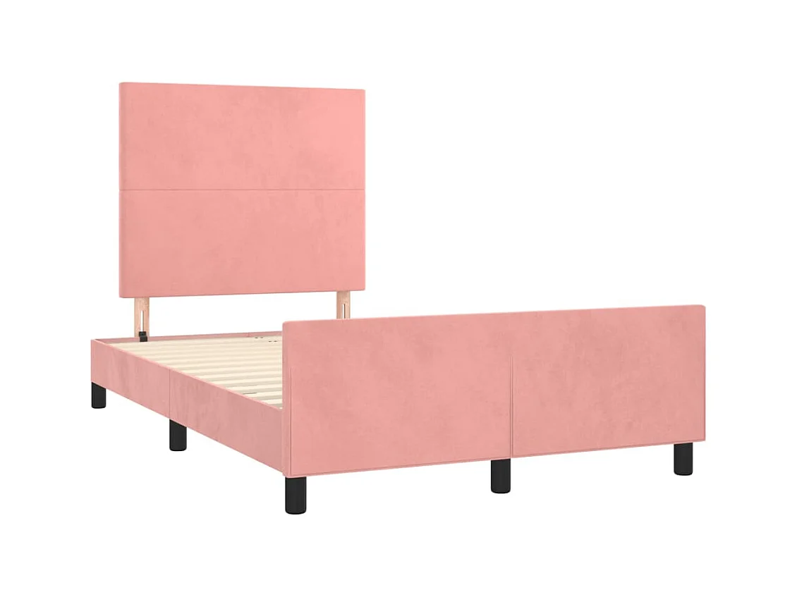 Bedframe zonder matras roze 120x200 cm fluweel