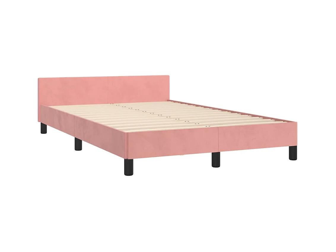Bedframe zonder matras roze 120x200 cm fluweel