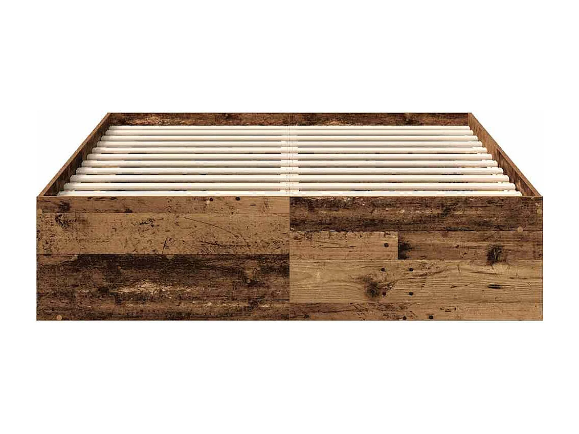 Bedframe zonder matras oud hout 160x200 cm bewerkt hout