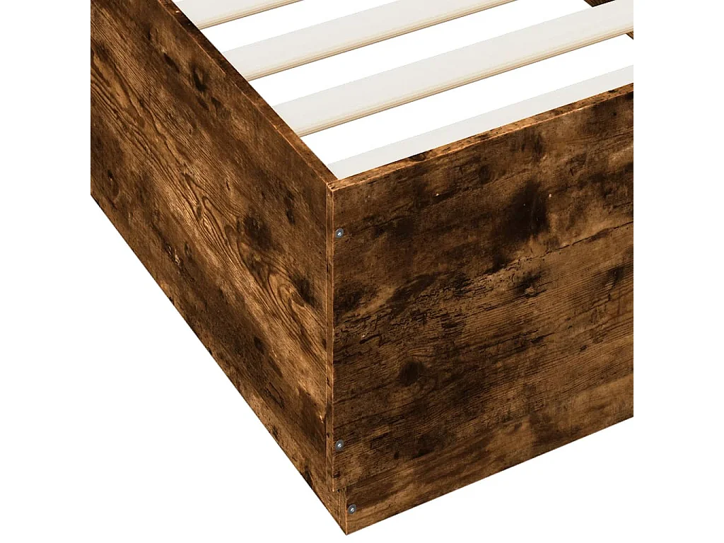 Struttura letto con LED senza materasso rovere affumicato 100x200 cm
