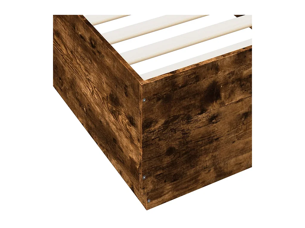 Bedframe met LED zonder matras gerookt eiken 100x200 cm