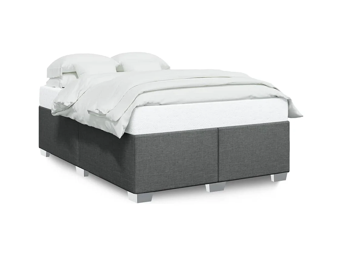 Bedframe zonder matras donkergrijs 140x190 cm stof