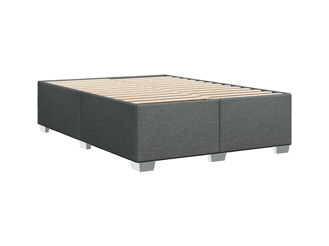 Bedframe zonder matras donkergrijs 140x190 cm stof