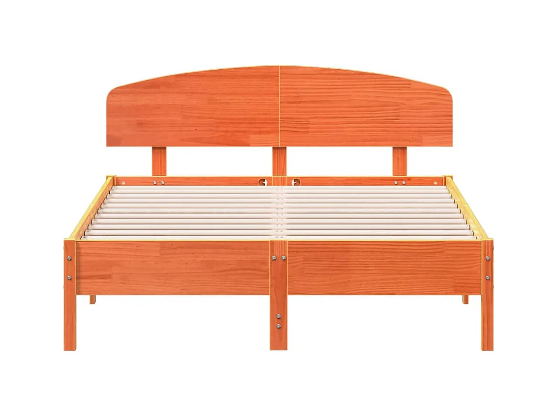 Bedframe zonder matras bruin gewaxt 120x190cm massief grenenhout