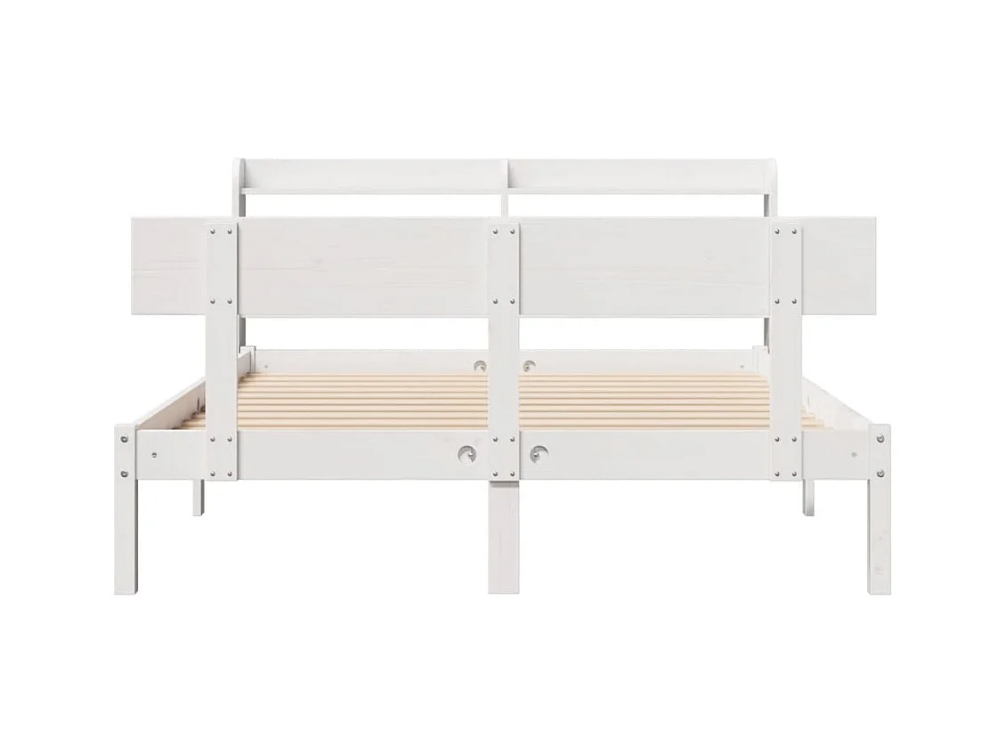 Cadre de lit sans matelas blanc 140x190 cm bois de pin massif