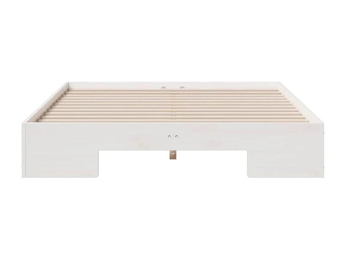 Verhoogd bedframe wit 135 x 190 cm massief grenenhout