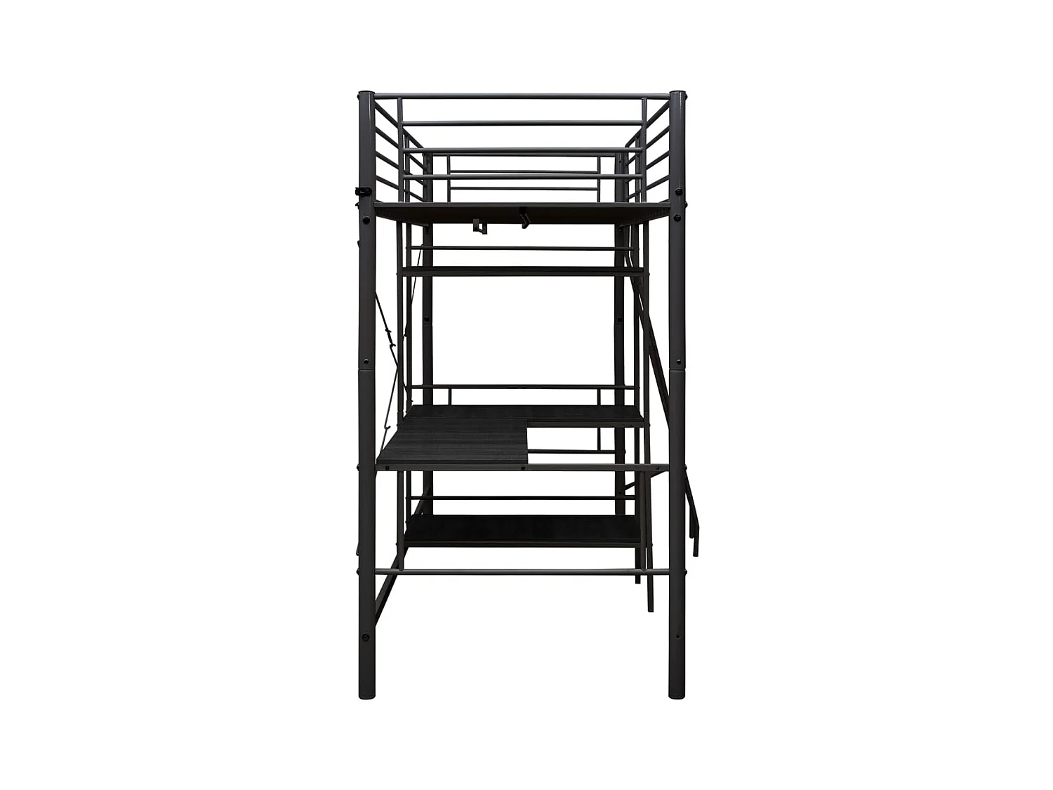 Lit superposé avec table sans matelas noir métal 90x200 cm