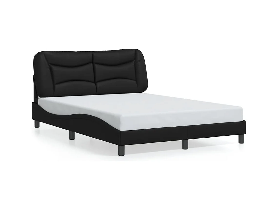 Cadre de lit avec LED sans matelas noir 140x190 cm