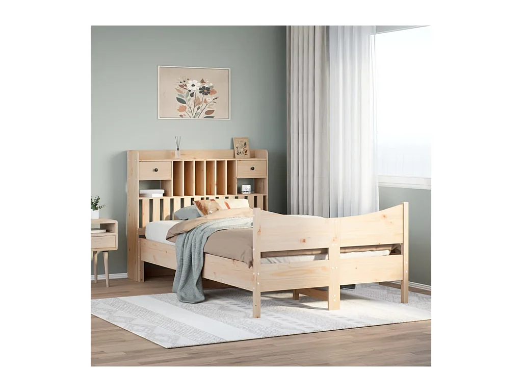 Bedframe zonder matras 135x190 cm massief grenenhout