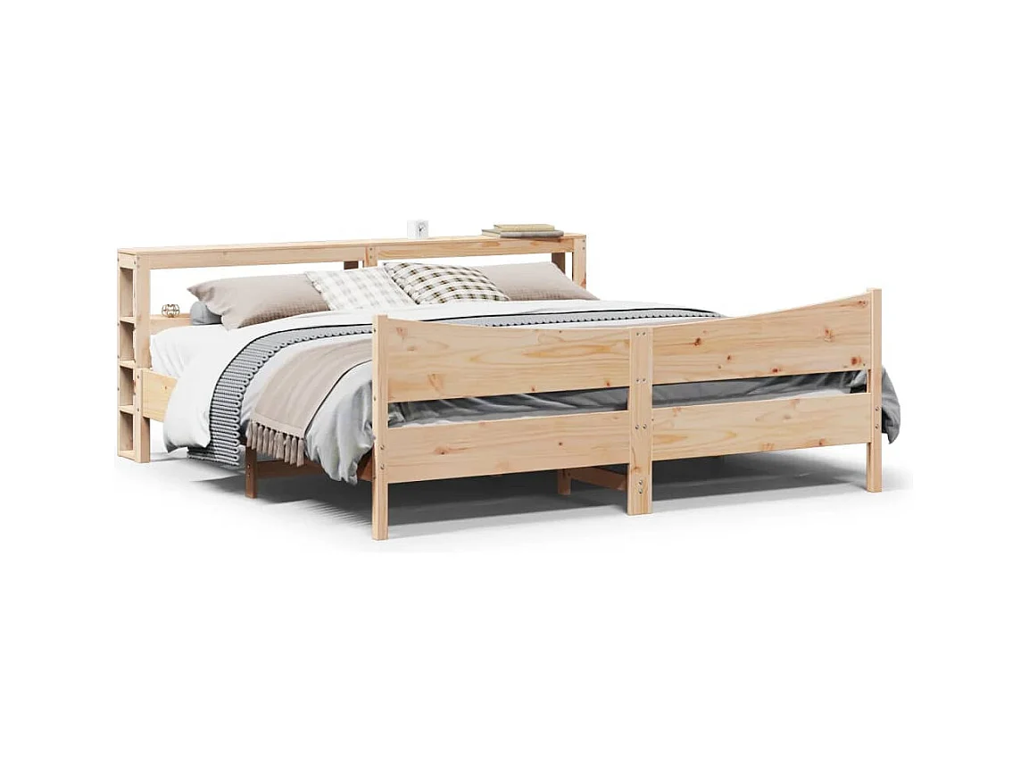 Bedframe met hoofdbord 180x200 cm massief grenenhout