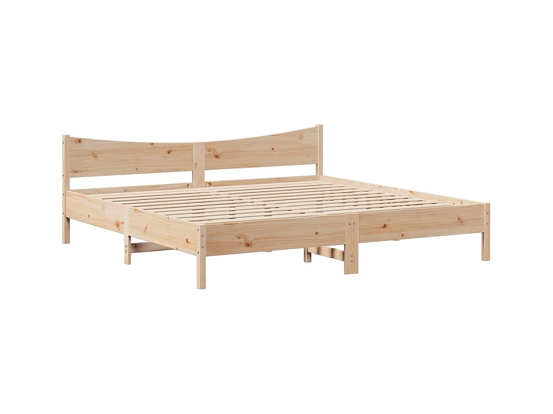Bedframe met hoofdbord 180x200 cm massief grenenhout