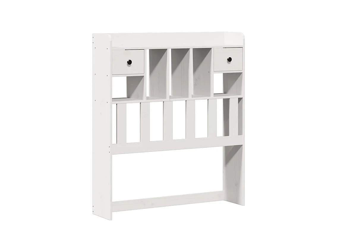 Cama librería blanca sin colchón 75x190cm madera maciza de pino