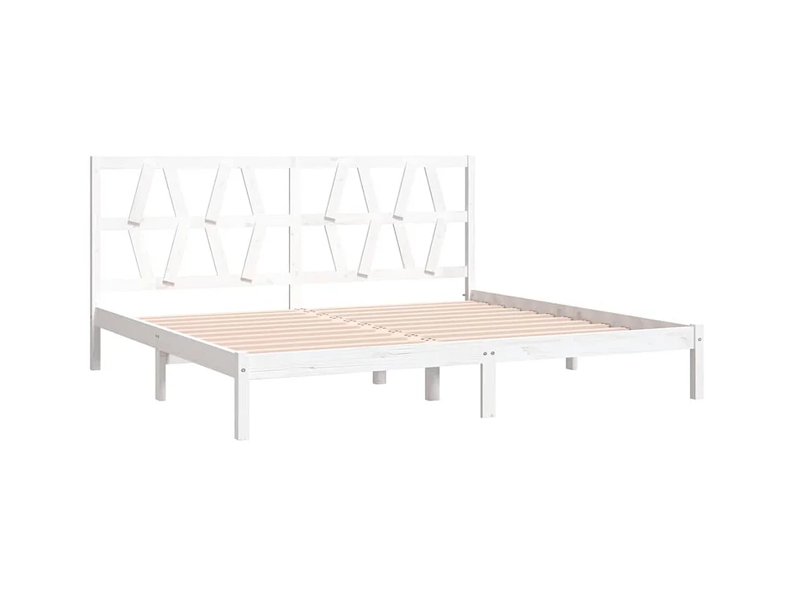 Struttura letto senza materasso in legno massello bianco 200x200 cm