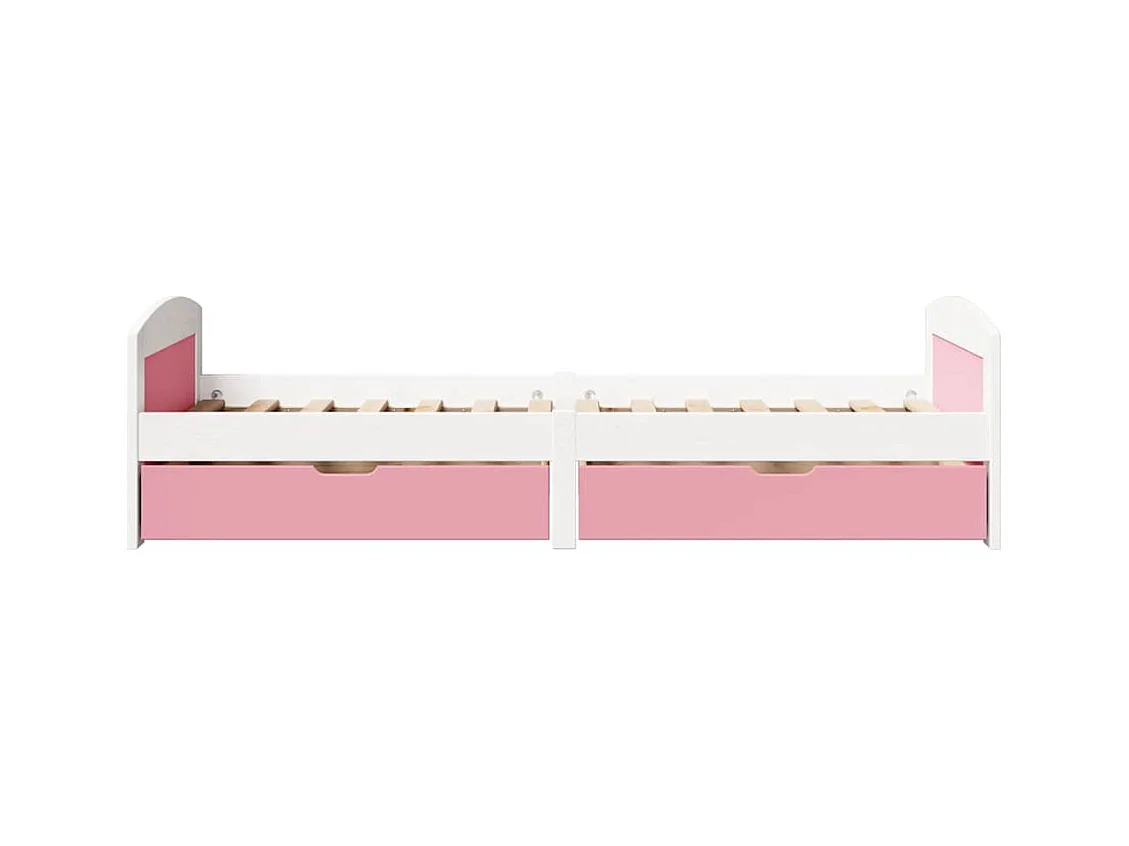 Divano letto e 2 cassetti senza materasso IRUN bianco rosa 90x200 cm