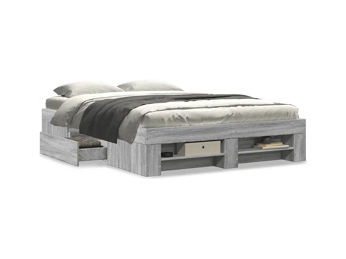 Bedframe zonder matras sonoma grijs 140x190 cm