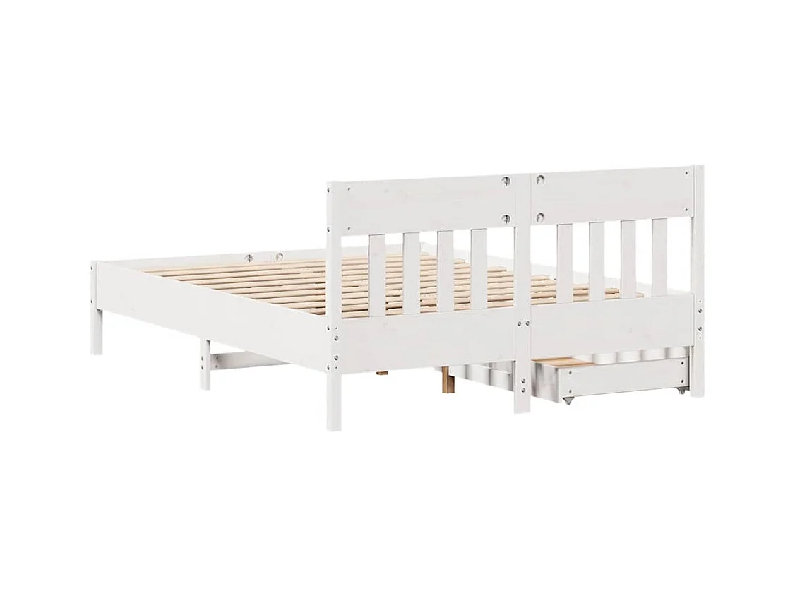 Struttura letto senza materasso bianco 120x200 cm in legno massello di pino