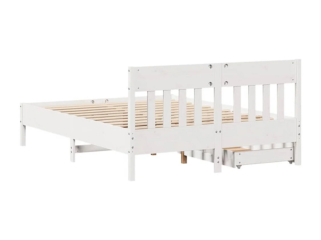 Cadre de lit sans matelas blanc 120x200 cm bois de pin massif