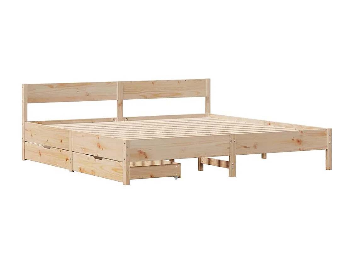 Struttura letto senza materasso 180x200 cm in legno massello di pino